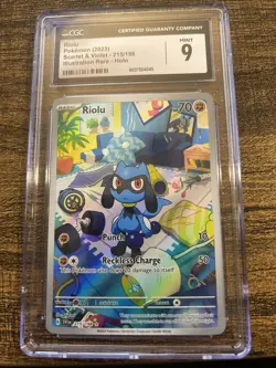 2023 POKEMON SVI EN-SCARLET & VIOLET 215 RIOLU ILLUSTRATION RARE CGC 9 - Image 1