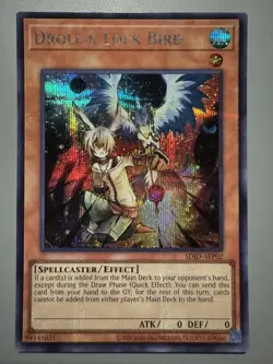 YUGIOH DROLL & LOCK BIRD (SPELLCASTER) ASIA ENGLISH SDID-AEP02 SECRET RARE - Image 1