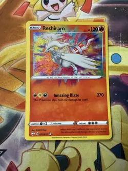 Reshiram 017/072 Shining Fates NM Holo Amazing Rare Pokemon Card - Image 1