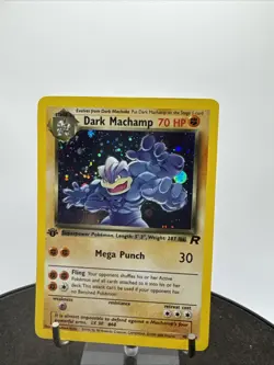 DARK MACHAMP 10/82 1st Edition Team Rocket Holo Rare 2000 Pokemon Card - Image 1