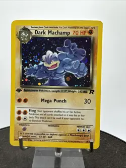 DARK MACHAMP 10/82 1st Edition Team Rocket Holo Rare 2000 Pokemon Card - Image 3