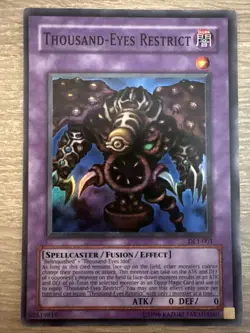 Yu-Gi-Oh Thousand-Eyes Restrict DL1-001 Super Rare Card DMG - Image 1