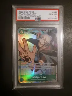One Piece Card Game TCG Trafalgar Law OP01-047 Alt Art Pre-Errata PSA 10 - Image 1