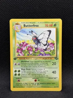 Butterfree Jungle 1st Edition Non Holo Foil Pokemon 1999 Vintage Card # 33/64 LP - Image 1