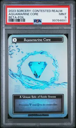 2023 SORCERY BETA AQUAMARINE CORE FOIL - PSA 9 CONTESTED REALM POP 9! - Image 1