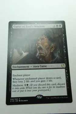 MTG Curse of Fool's Wisdom x1- -Commander 2019-Lightly Played - Image 1