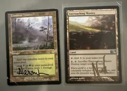 2x MtG Signed Land Lot -Llanowar/Encroaching Wastes - Image 1