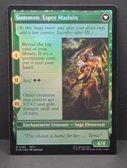 Esper Origins Final Fantasy 6 FFVI Prerelease FOIL MTG Magic stamped promo NM - Image 2