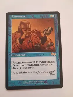 Attunement LP/MP MTG Urza's Saga Magic the Gathering - Image 1