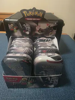 Pokemon Black Bolt & White Flare 8 Mini Tins New Sealed Pokemon TCG With Display - Image 1
