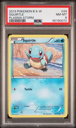 Free Shipping 2013 POKEMON B&W PLASMA STORM #24 SQUIRTLE PSA 8 - Image 1