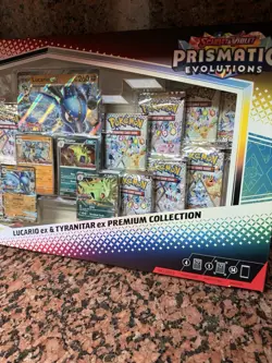 Pokemon TCG Prismatic Evolutions Lucario ex & Tyranitar ex Premium Collection - Image 3