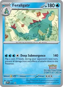 Pokemon TCG Feraligatr SVP 213 Illustration Contest 2024 Promo NM - Image 1
