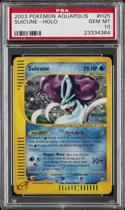 2003 POKEMON AQUAPOLIS #H25 SUICUNE-HOLO PSA 10 - Image 1