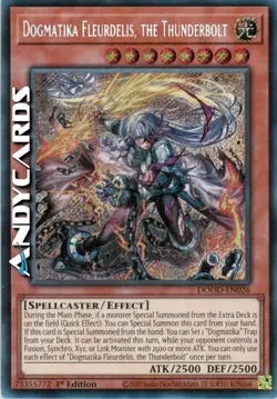 DOGMATIKA FLEURDELIS, THE THUNDERBOLT • Segreta • DOOD EN026 • 1Ed • Yugioh! - Image 1