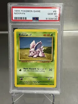 1999 Pokemon Nidoran Common Card #55/102 Unlimited Set PSA 10 - Image 1