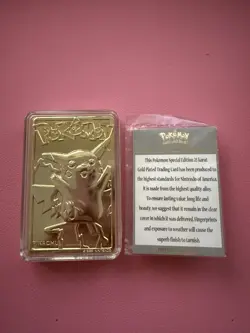 Pikachu #25 23 Karat Gold Plated Pokemon Trading Card Burger King Promo w/case - Image 1