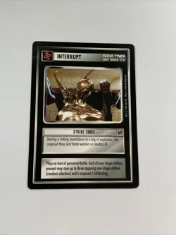Star Trek CCG Interrupt Strike Three Black Boarder Card - Image 1