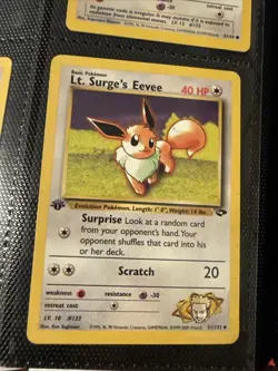 Pokemon Lt. Surge's Eevee 1st Edition Gym Challenge Card 51/132 - Image 1
