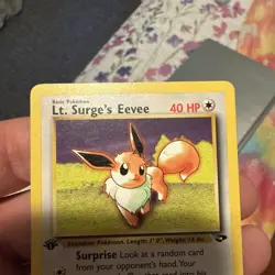 Pokemon Lt. Surge's Eevee 1st Edition Gym Challenge Card 51/132 - Image 3