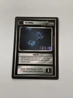Star Trek CCG Dilemma Nanites Black Boarder Card - Image 1
