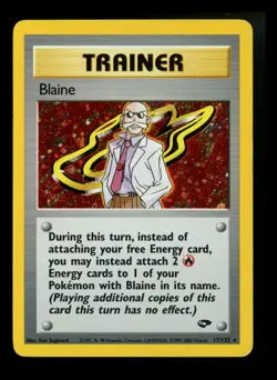 #3 Blaine 17/132 Gym Challenge 2000 SWIRL Holo Rare WOTC Pokemon Card TCG - Image 1