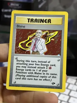 #3 Blaine 17/132 Gym Challenge 2000 SWIRL Holo Rare WOTC Pokemon Card TCG - Image 4