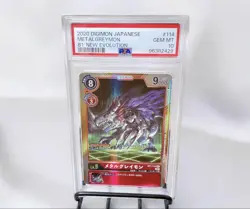 Digimon Card MetalGreymon BT1-114 SEC Parallel PSA10 Gem Mint Condition - Image 1