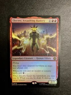 MTG - NM - FOIL - Electro, Assaulting Battery - Spiderman - SPM - Image 1