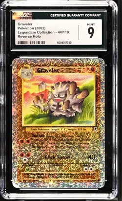 2002 POKEMON LEGENDARY COLLECTION GRAVELER #44 REVERSE HOLO CGC 9 - Image 1