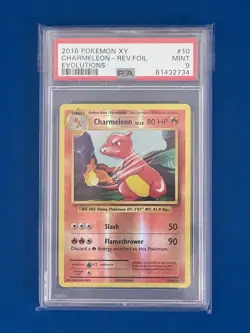 2016 Pokemon XY Charmeleon Reverse Foil Evolutions #10 PSA 9 - Image 1