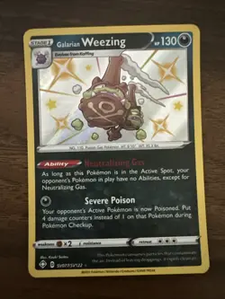 Pokemon Galarian Weezing SV077/SV122 Shining Fates: Shiny Vault Holo Rare - NM - Image 1