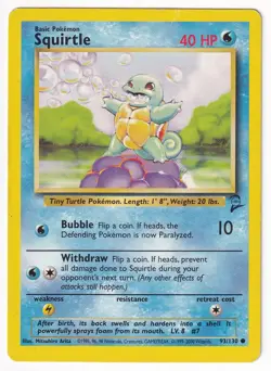 Squirtle 93/130 - Base Set 2 - MP Common - Pokemon TCG - Image 1