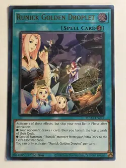 Yugioh Runick Golden Droplet MP23-EN247 Ultra Rare 1st Edition Near Mint - Image 1