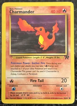 Charmander 50/82 Team Rocket Regular Common LP Vintage Pokemon Card 2000 - Image 1