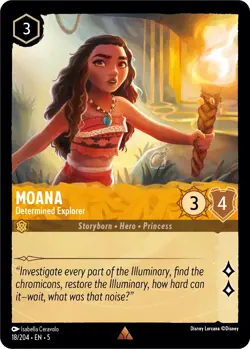 Moana - Determined Explorer 18/204 Rare Shimmering Skies Lorcana Disney Eng Card - Image 1