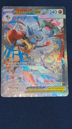 Mega Lucario Ex Alternate Art 179/132 Mega Evolution Secret Rare Pokemon Card NM - Image 1
