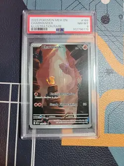 Pokemon Charmander TCG Holo Card 168/165 Sv: Scarlet & Violet 151 PSA 8 NM-MT - Image 1