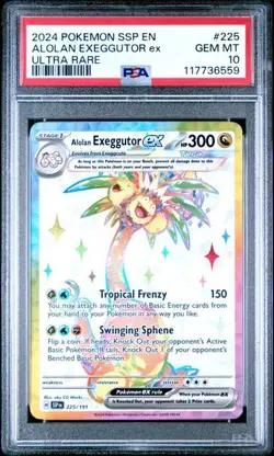 PSA 10 - Alolan Exeggutor ex 225/191 Ultra Rare Surging Sparks SSP Pokemon Card - Image 1