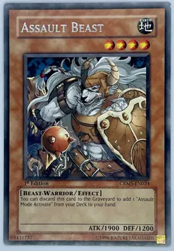 YUGIOH 2009 Assault Beast CRMS-EN024 Crimson Crisis Rare Card 1st Edition - Image 1