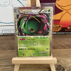 Pokemon Meganium Holo HGSS08 Promo Card 2010 - Played - Image 1