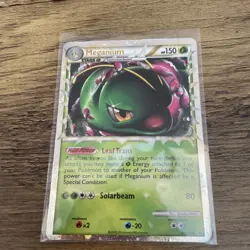 Pokemon Meganium Holo HGSS08 Promo Card 2010 - Played - Image 3