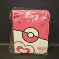 Pokemon TCG Mini Binder With 200 Sleeves Pink And White - Image 1