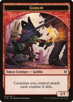 1x Goblin / Zombile double-sided Token - NM/LP - Commander 2016 mtg - Image 1