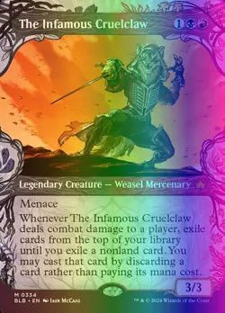 MTG Magic the Gathering The Infamous Cruelclaw (334/427) Bloomburrow LP FOIL - Image 1