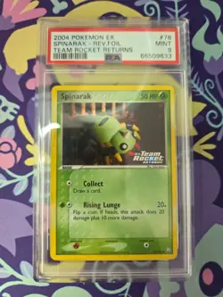 Pokemon TCG EX Team Rocket Returns Reverse Holo Spinarak 78 PSA 9 Mint - Image 1