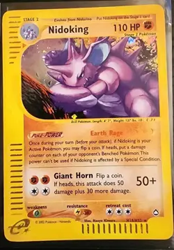 2003 Pokemon Aquapolis E-Reader Nidoking Holo H18/H32 E Series Holo Lp/nm - Image 3