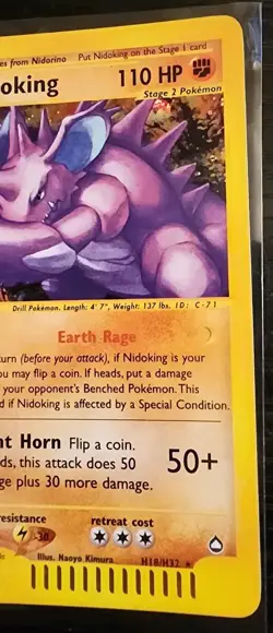 2003 Pokemon Aquapolis E-Reader Nidoking Holo H18/H32 E Series Holo Lp/nm - Image 5