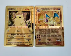 Pokemon Celebrations Set of Gold MetalCards (Charizard 4/102, Pikachu 58/102) - Image 1