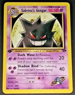 1ST EDITION POKEMON GYM CHALLENGE - SABRINA'S GENGAR #29/132 - NON HOLO (EX/NM) - Image 1